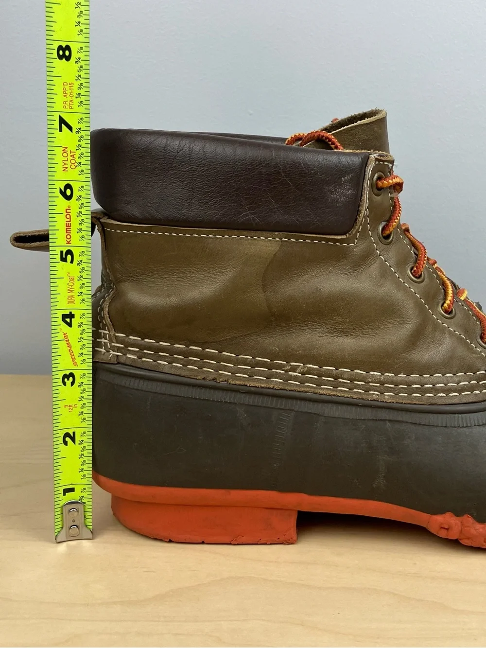 L.L. Bean Men’s Size 11.0 M Unlined 7” Duck Boots Olive Green Leather Lace Up